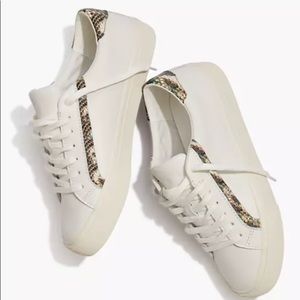 Madewell Low-Top Snake Embossed Leather Sneakers